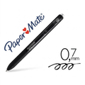 Bolígrafo Paper Mate Gel Retráctil 0.7 mm x2 Negro Quick-Dry