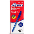Caja X 12 Bolígrafos Tristrar gel 1.0 mm Gipao GP110 Azul con descuento