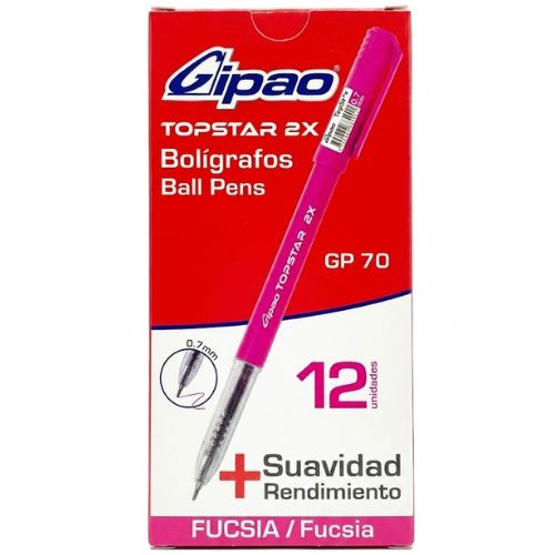 Box of 12 Semigel Pen 0.7 mm Gipao GP70 Fuchsia Top Star