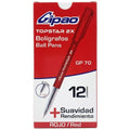 Caja X 12 Lapicero semigel 0.7mm, marca Gipao - Rojo Top Star