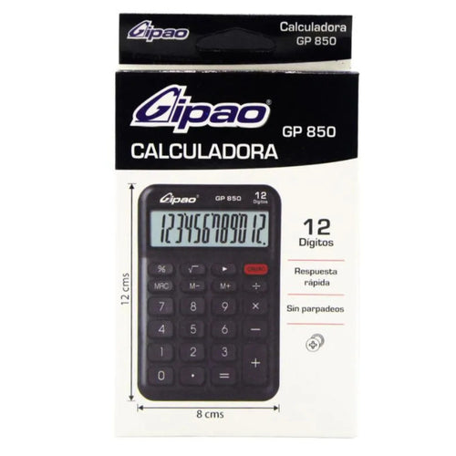 Calculadora Electrónica Compacta Gipao GP 850 - 12 Dígitos