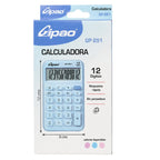 Calculadora Electrónica Compacta Gipao GP 851 - 12 Dígitos Azul Claro Pastel