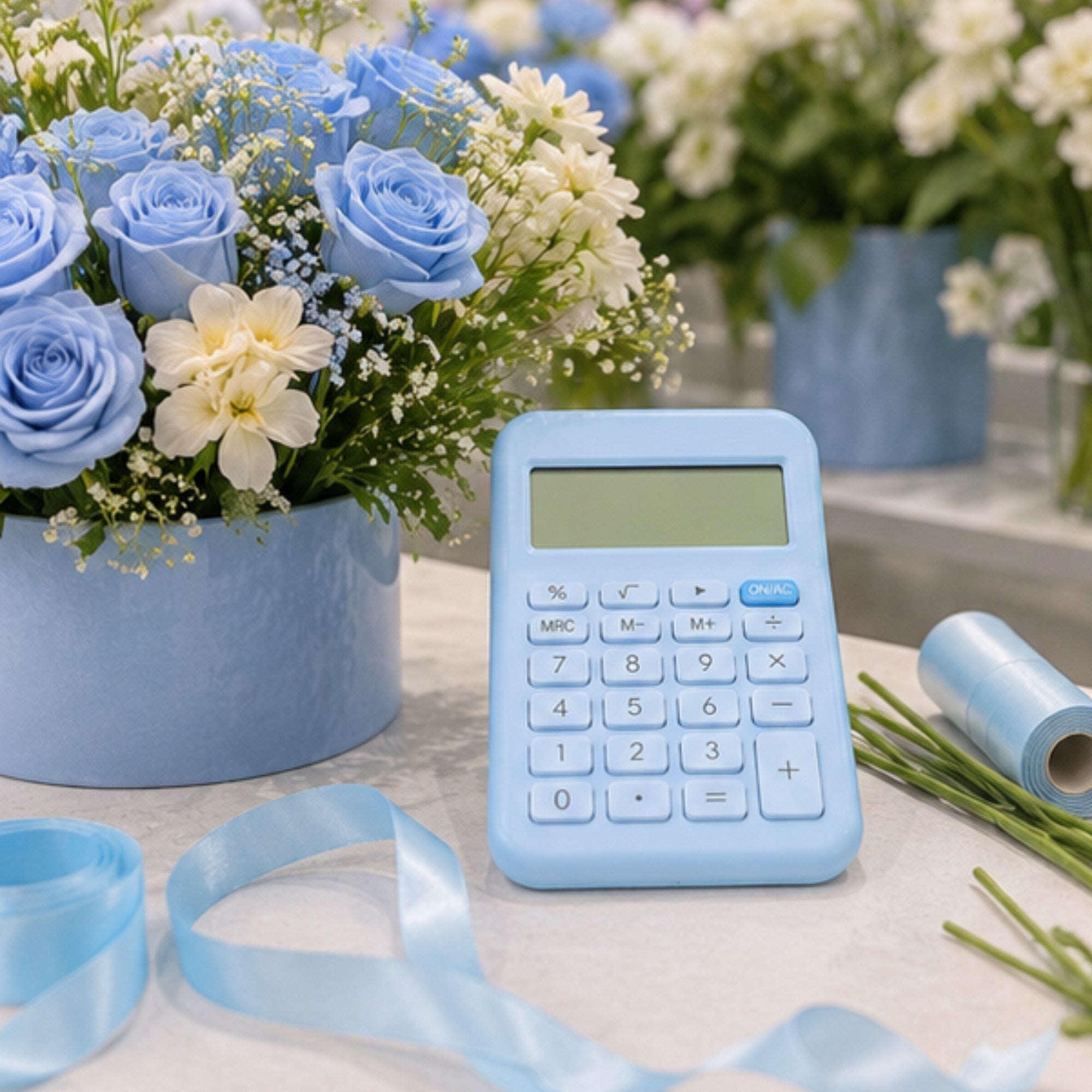 Calculadora Electrónica Compacta Gipao GP 851 - 12 Dígitos Azul Claro Pastel