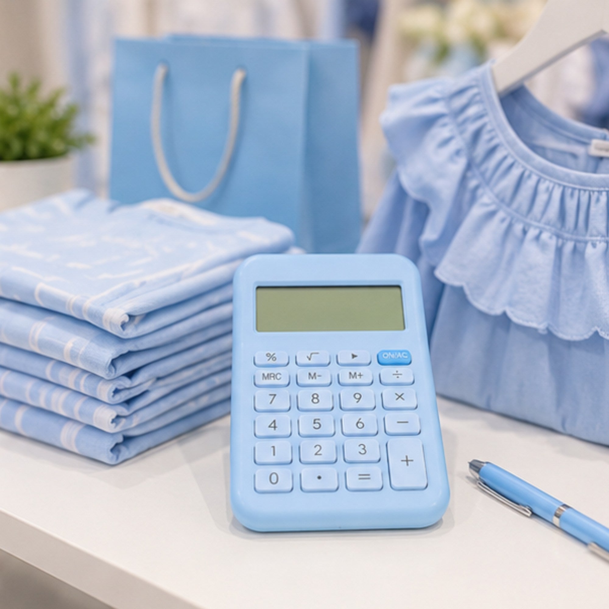 Calculadora Electrónica Compacta Gipao GP 851 - 12 Dígitos Azul Claro Pastel