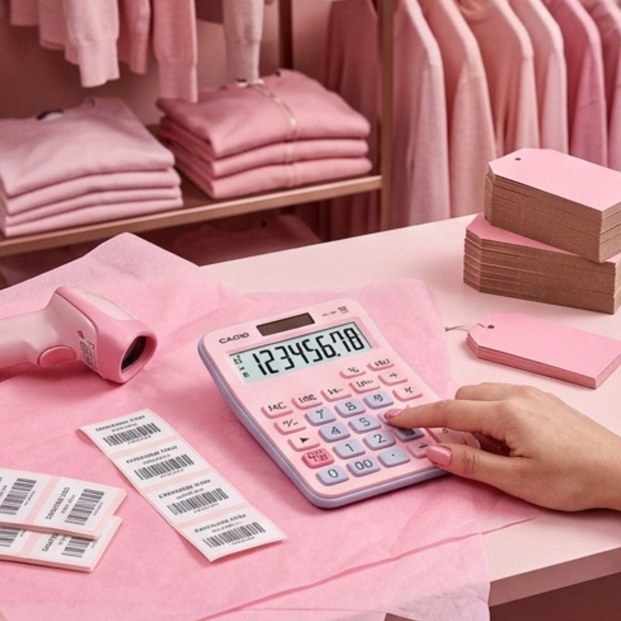 Calculadora de Escritorio Casio MX-12B-PKLB Bicolor (Rosa y Azul Claro) – 12 Dígitos