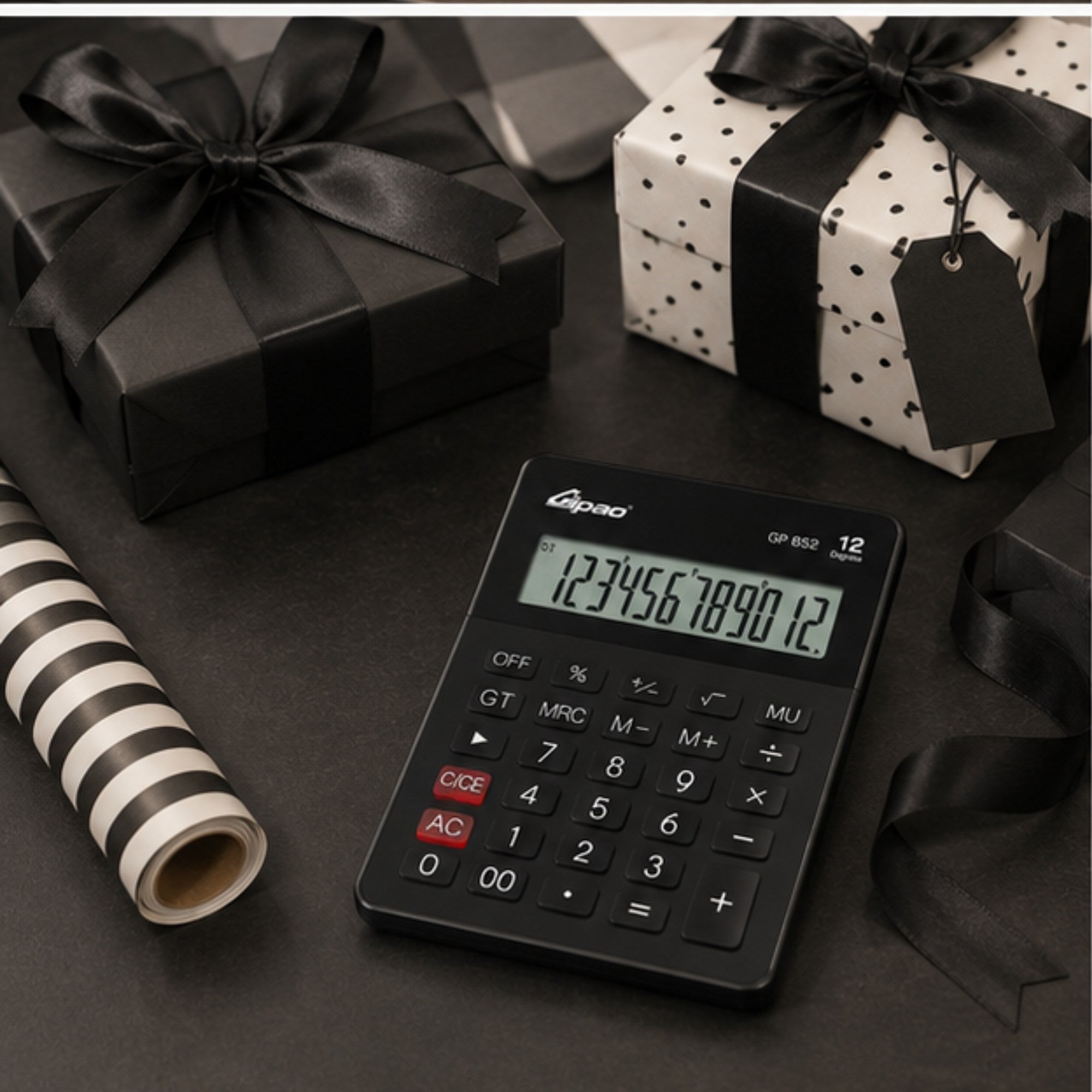 Calculadora de Escritorio Gipao GP 852 – 12 Dígitos Negra