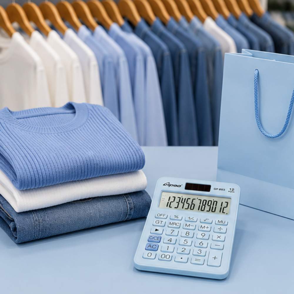 Calculadora de Escritorio Gipao GP 853 – 12 Dígitos Azul Pastel