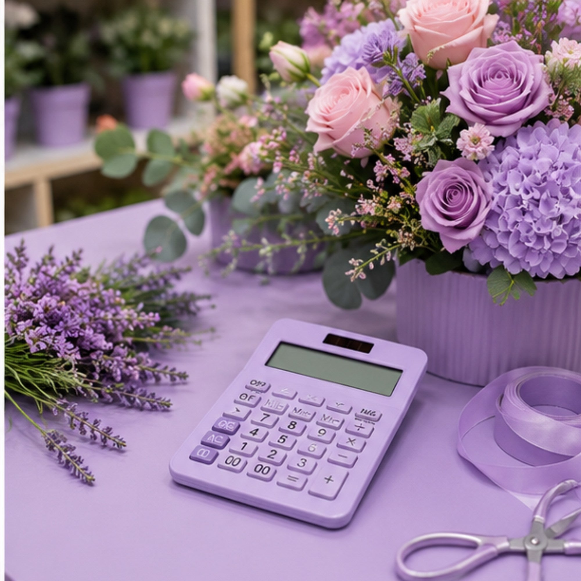 Calculadora de Escritorio Gipao GP 853 – 12 Dígitos Lila Pastel