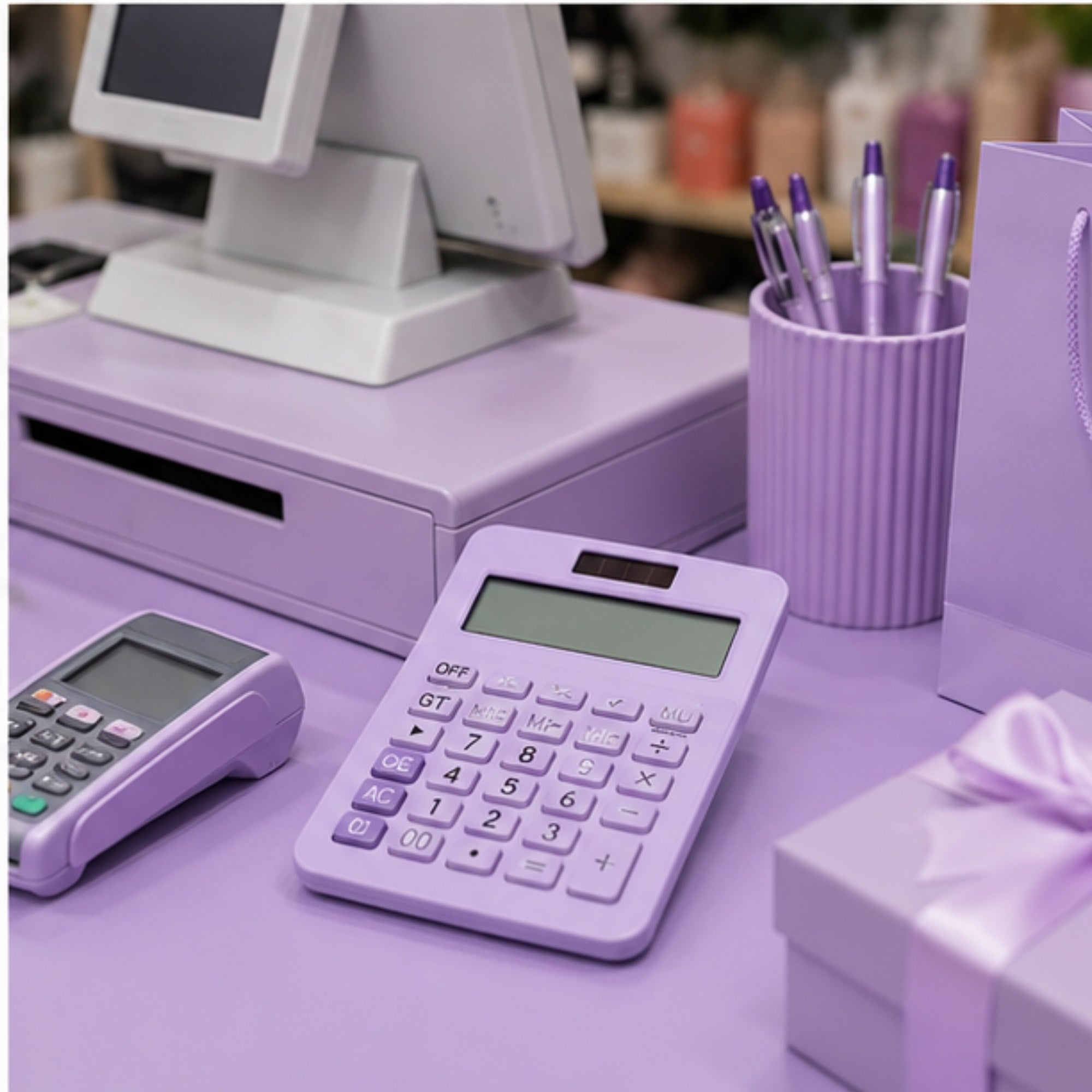 Calculadora de Escritorio Gipao GP 853 – 12 Dígitos Lila Pastel