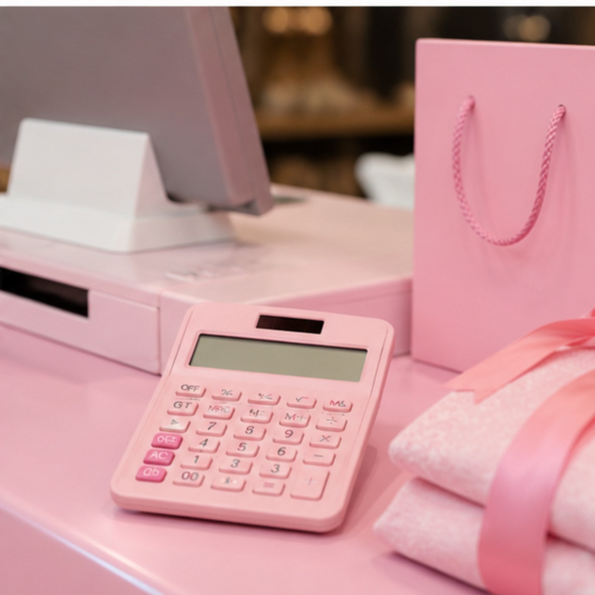 Calculadora de Escritorio Gipao GP 853 – 12 Dígitos Rosado Pastel