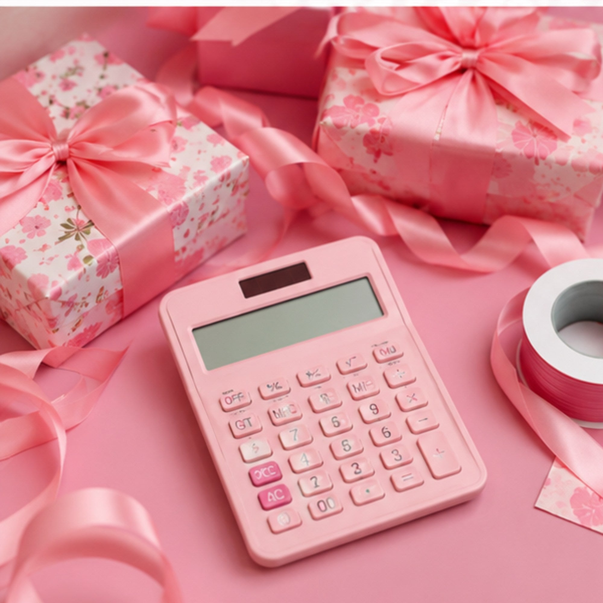 Calculadora de Escritorio Gipao GP 853 – 12 Dígitos Rosado Pastel