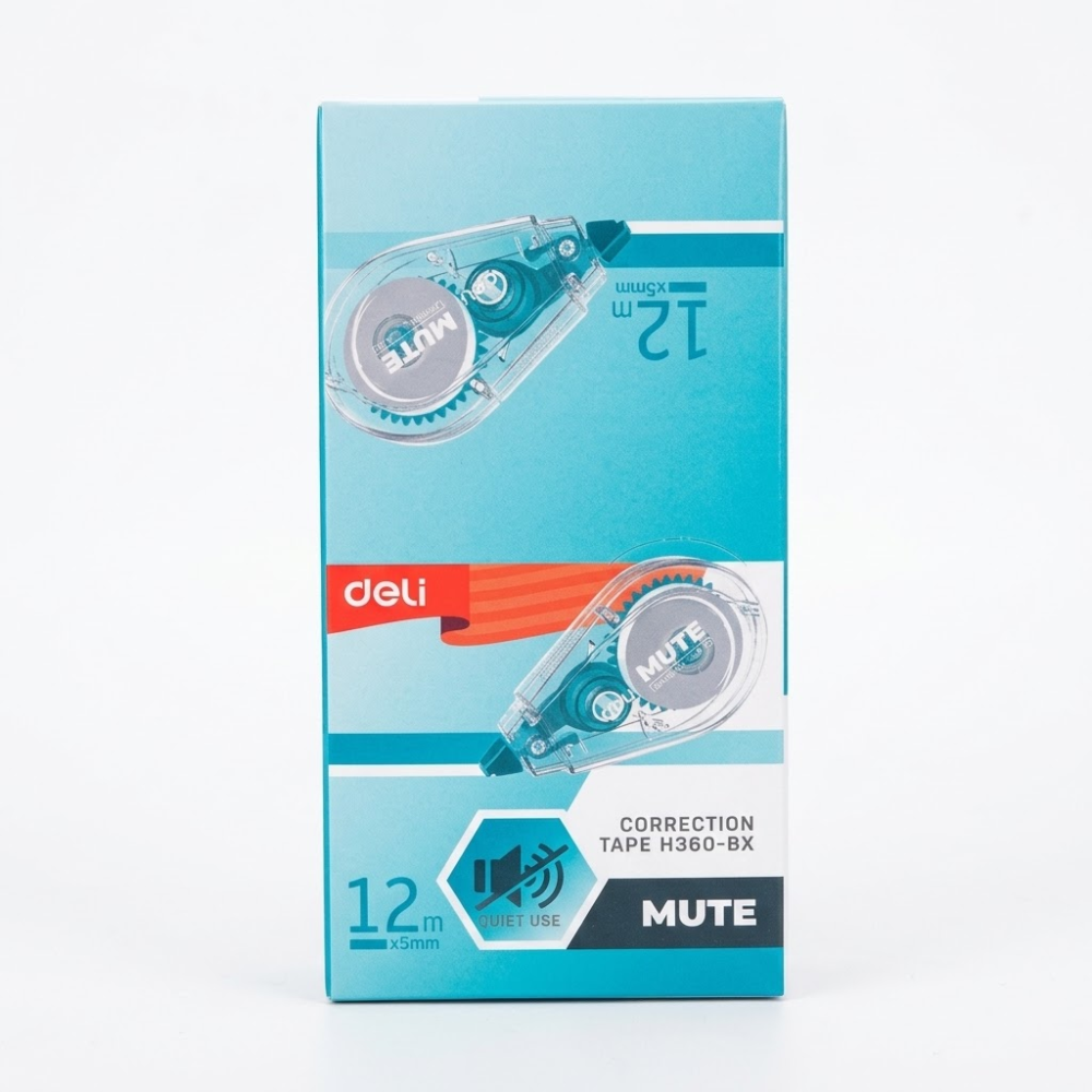 Cinta Correctora Silenciosa Deli EH360-BX 5 mm x 12 m