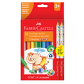 Colores Faber-Castell Jumbo Largo Triangular 3 mm x12 + 2 Grafito