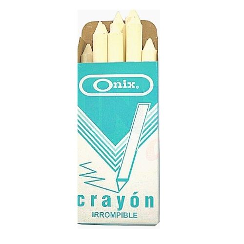 Crayones Onix Paquete X10 Unidades De Un Color Blanco Caja Abierta