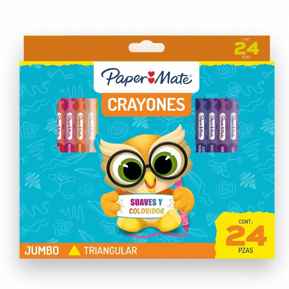 Crayones Paper Mate Jumbo Triangulares x24 – Gruesos