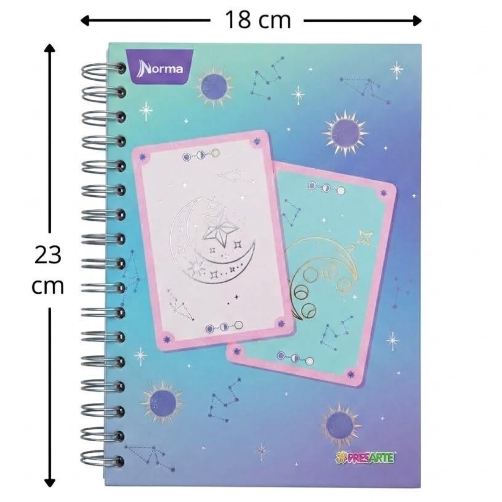 Hardcover Ringbound Notebook, Mixed, Small, Feminine, 7 Subject