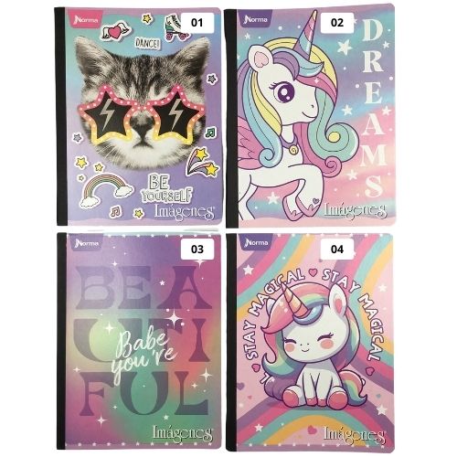 Cuaderno Cosido IMAGENES x50 Cuadros Femenino 1 4 2025
