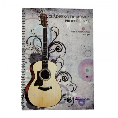 Cuaderno musica argollado diseno guitarra