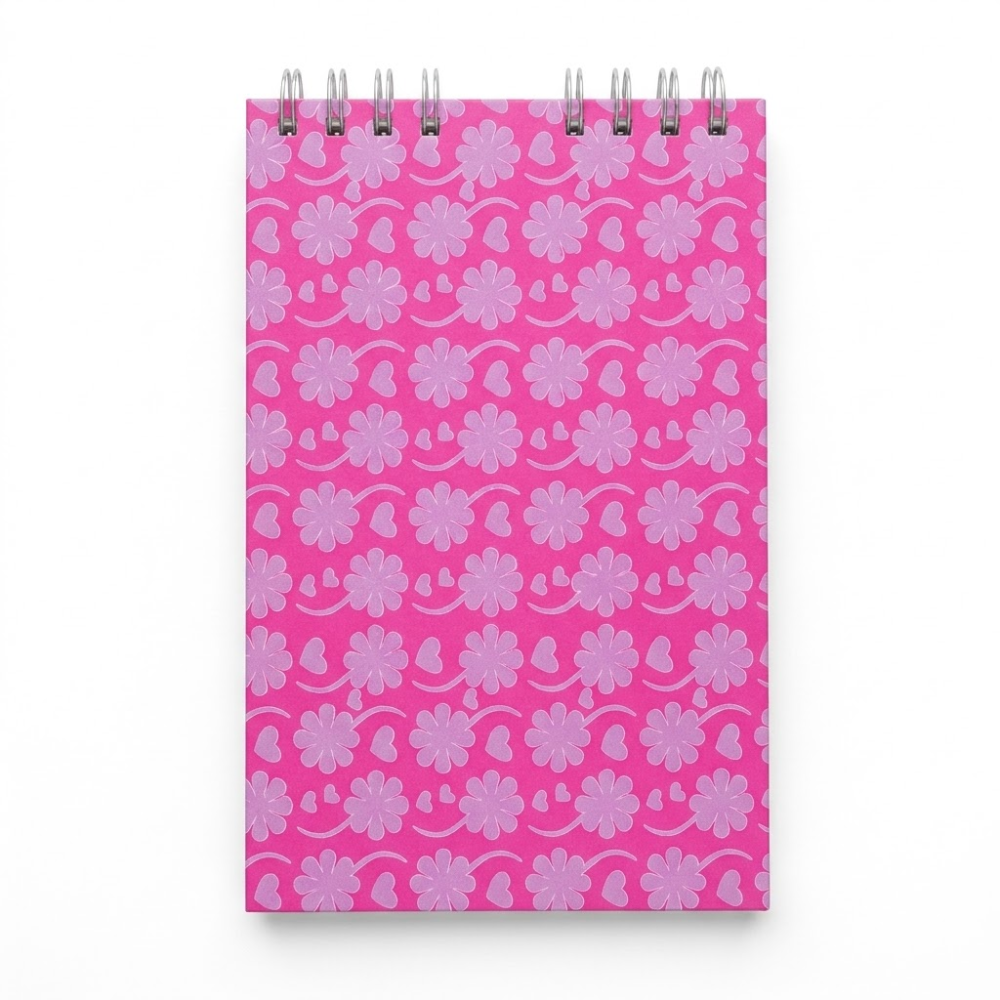 Cuaderno Bitácora Hoja Negra 1/2 Carta Pasta Estampada x40 Hojas