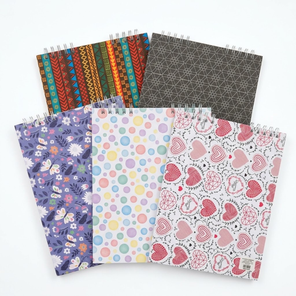 Cuaderno Bitácora Hoja Negra Carta Pasta Estampada x40 Hojas
