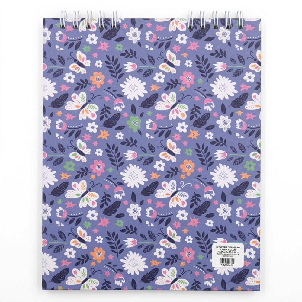 Cuaderno Bitácora Hoja Negra Carta Pasta Estampada x40 Hojas