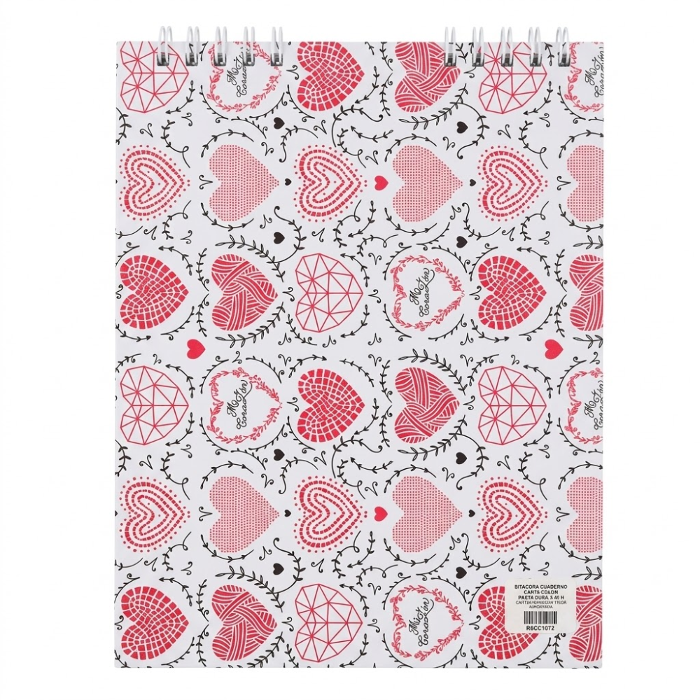 Cuaderno Bitácora Hoja Negra Carta Pasta Estampada x40 Hojas