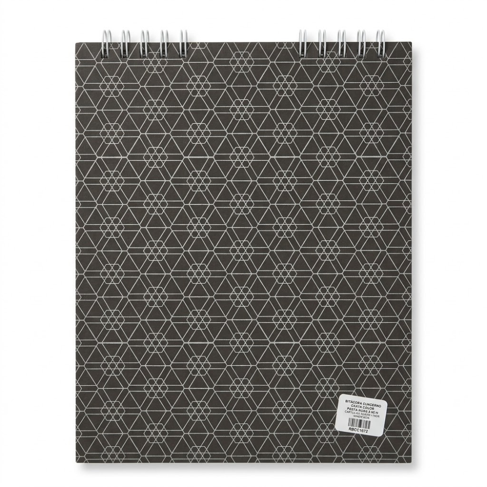 Cuaderno Bitácora Hoja Negra Carta Pasta Estampada x40 Hojas
