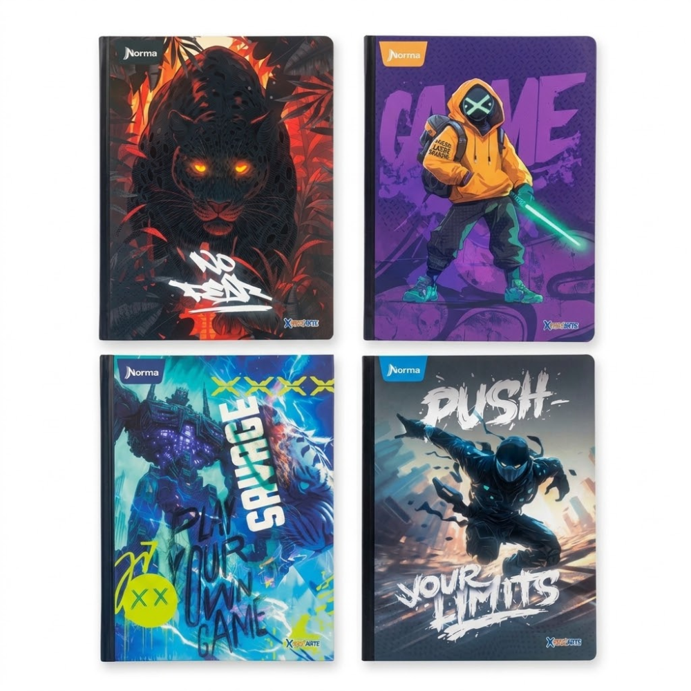 Cuaderno Cosido Xpresarte Norma 50 Hojas 1/2 Mediano Masculino Rayas