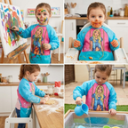 Delantal Primavera Escolar con Mangas Talla Única Niña – 3 Bolsillos