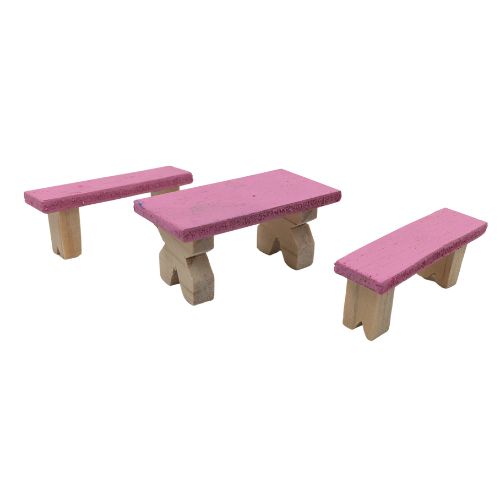 El Trebol Maqueta Bancas Madera X 3