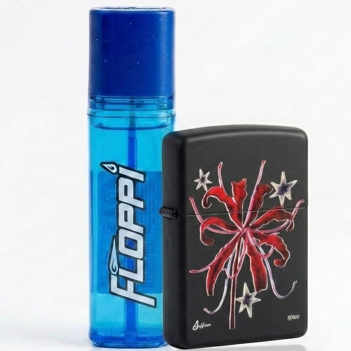 El Kit de la Flor Psicodelica: Encendedor Floppi + Recarga de Gas Butano