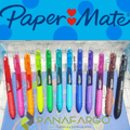 Estuche Paper Mate Boligrafo Quick Dry Retractil Gel X12 caja azul Libreta