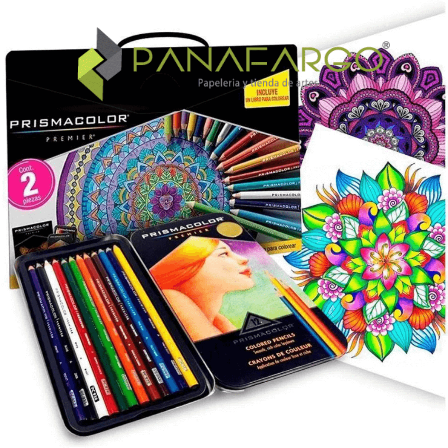 Estuche Prismacolor Premier X 12 Colores Mas Libro Para Colorear Panafargo