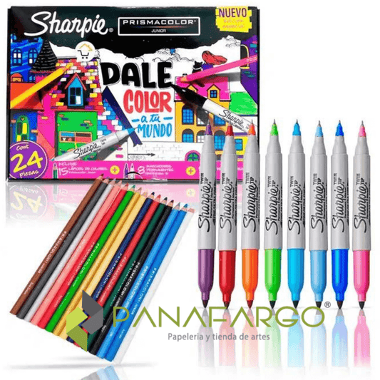 Estuche de Marcadores Sharpie Y Colores Prismacolor Dale Color A Tu Mundo Panafargo