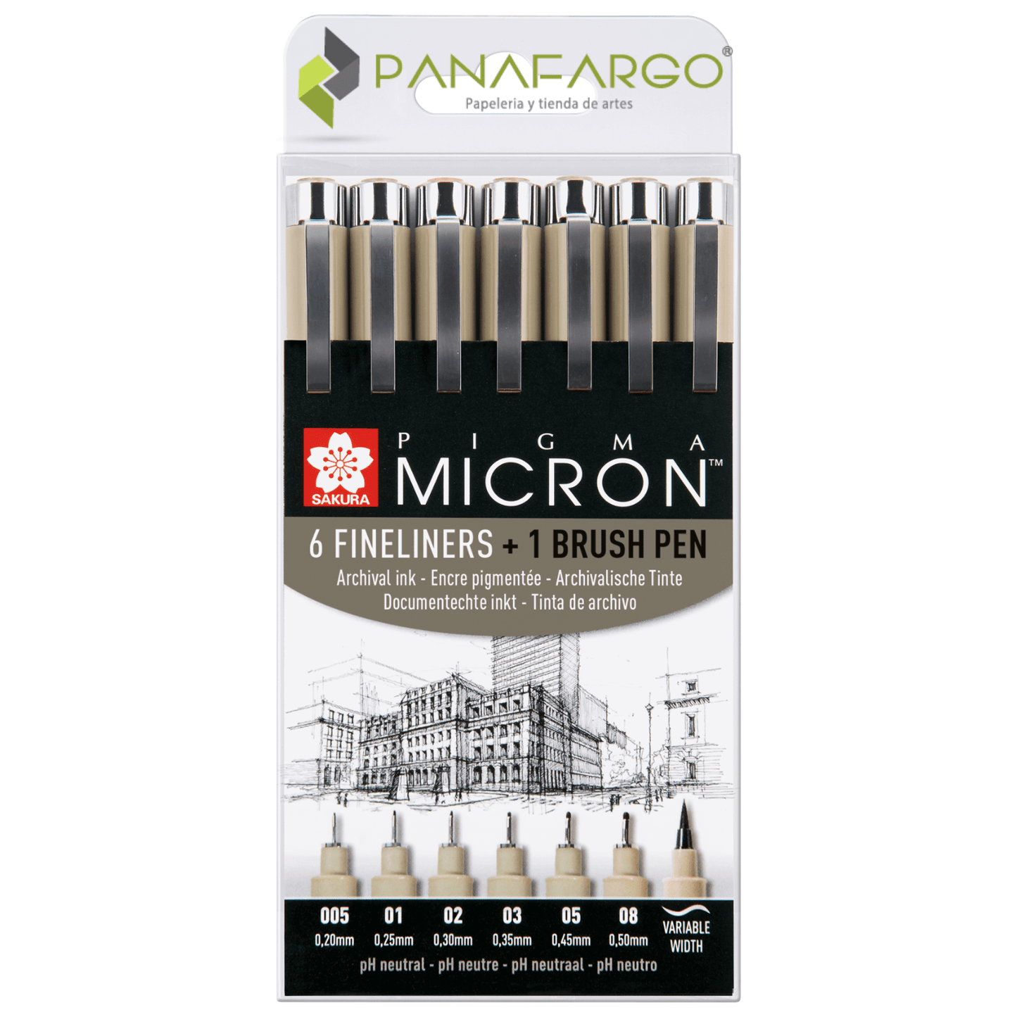 Estuche delineadores sakura pigma micron de varios tamanos