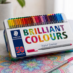 Estuche Metálico x50 Micropuntas Staedtler Triplus Fineliner Brilliant Colours| Punta Superfina 0.3 mm