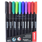 Estuche de 10 Marcadores Kores K Marker P1-M Permanente