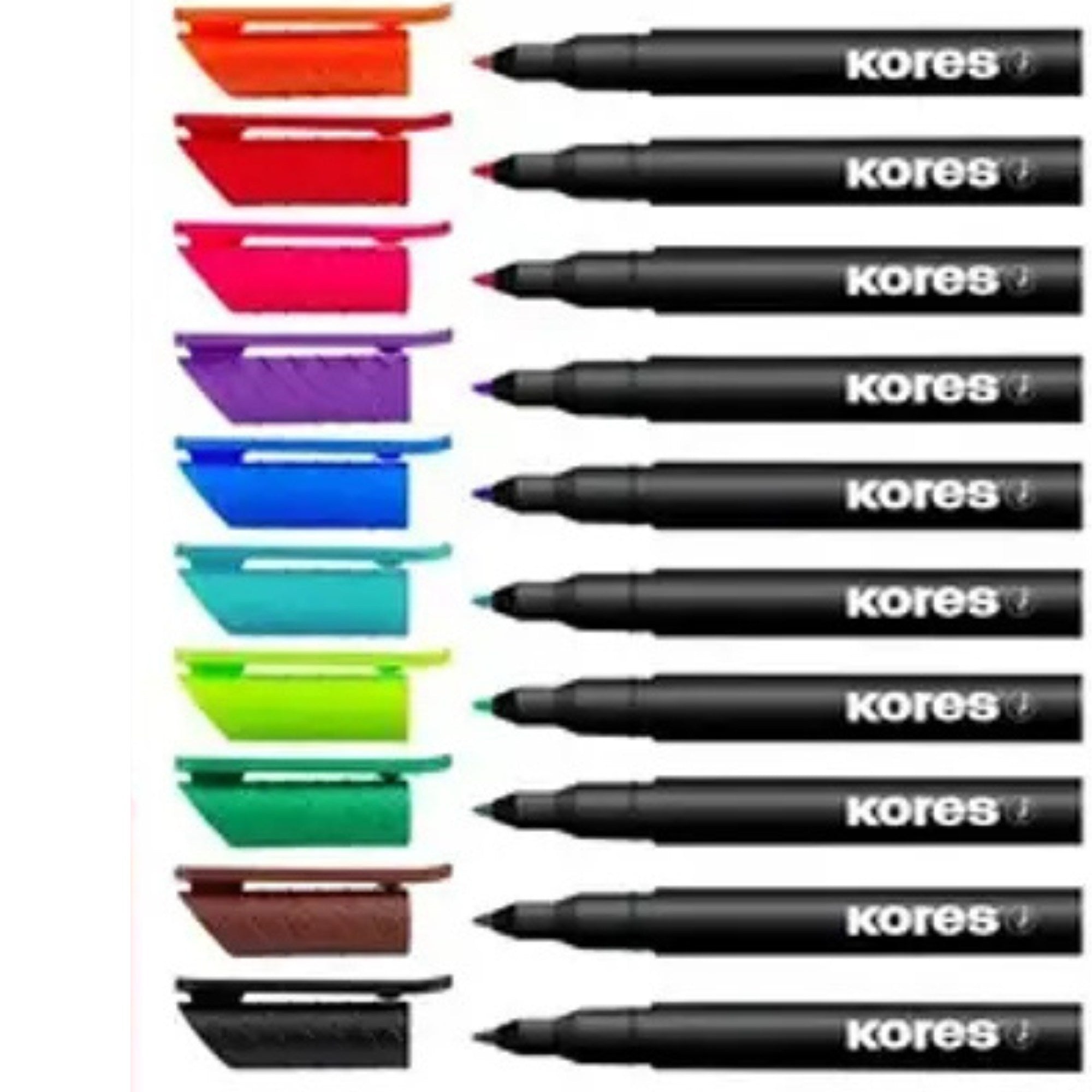 Estuche de 10 Marcadores Kores K Marker P1-M Permanente