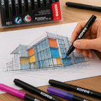 Estuche de 10 Marcadores Kores K Marker P1-M Permanente