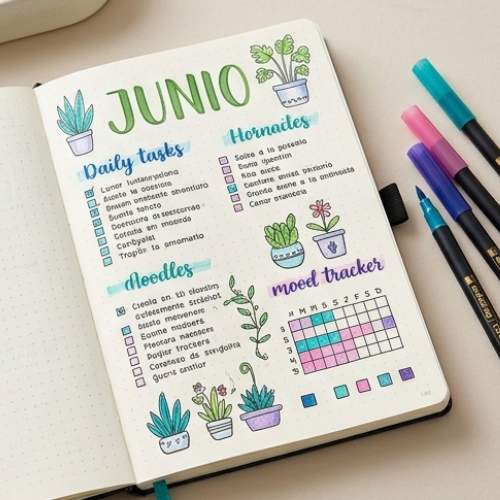 Estuche de 10 Marcadores de Colores Surtidos Punta Pincel Edding 1340 Especial Para Lettering Flores acuarela