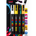 POSCA PC-5M Marker 4-Pen Set – Fluorescent Yellow and Professional Tones Selection