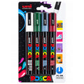 POSCA PC-5M Marker 4-Pen Set – Fluorescent Yellow and Professional Tones Selection