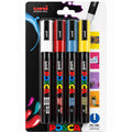 Estuche de 4 Marcadores POSCA PC-5M – Selección Amarillo Pajizo, Rojo Rubi y Tonos Profesionales
