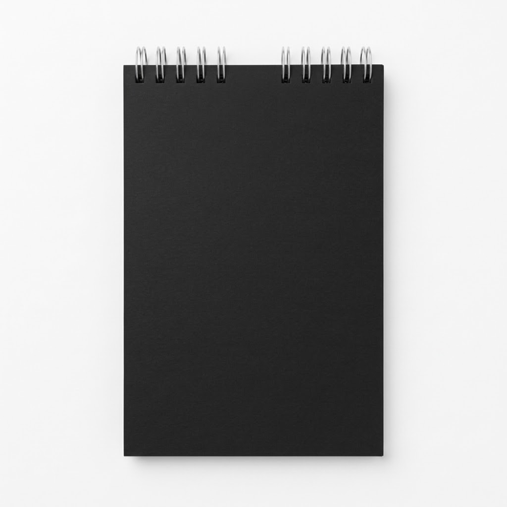 Cuaderno Bitácora Hoja Negra 1/2 Carta Pasta Estampada x40 Hojas