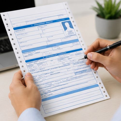 Hoja De Vida Minerva Para Solicitud de Empleo Azul referencia 1003 paquete por 20