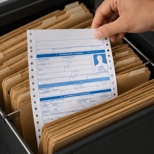 Hoja De Vida Minerva Para Solicitud de Empleo Azul referencia 1003 paquete por 20