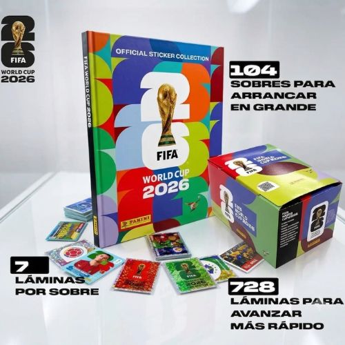 Kit Álbum + Caja de 104 sobres de laminas Mundial 2026 Panini - Preventa: Llegada estimada 27 de mayo