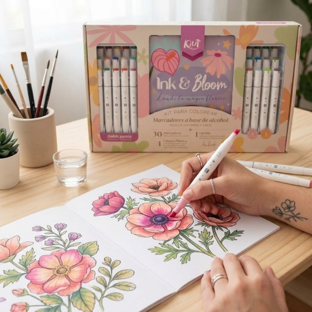 Kit Kiut Norma Lettering Ink & Bloom x 30 Marcadores + Cartilla