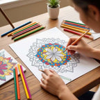 Mandala book plus box of colors, Artisan brand - 1