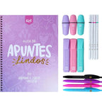 Kit de Apuntes Lindos KIUT x15 Piezas – Guía Creativa + Resaltadores, Fineliners y Bolígrafos